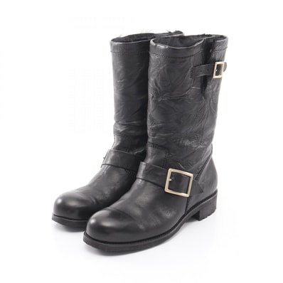 ジミーチュウ JIMMY CHOO BIKER バイカーブーツ ブーツ 靴 ムートン レディース ブラック系 【中古】