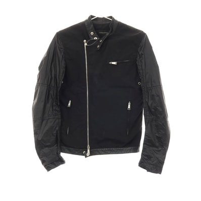 【中古】ディースクエアード DSQUARED2 ナイロンポリエステル ライダースジャケット ブラック【サイズ42】【メンズ】