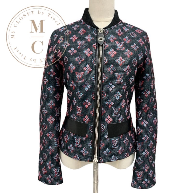 ルイヴィトン LOUIS VUITTON モノグラムジャカードジップアップジャケット アウター ブルゾン モノグラム ブラック