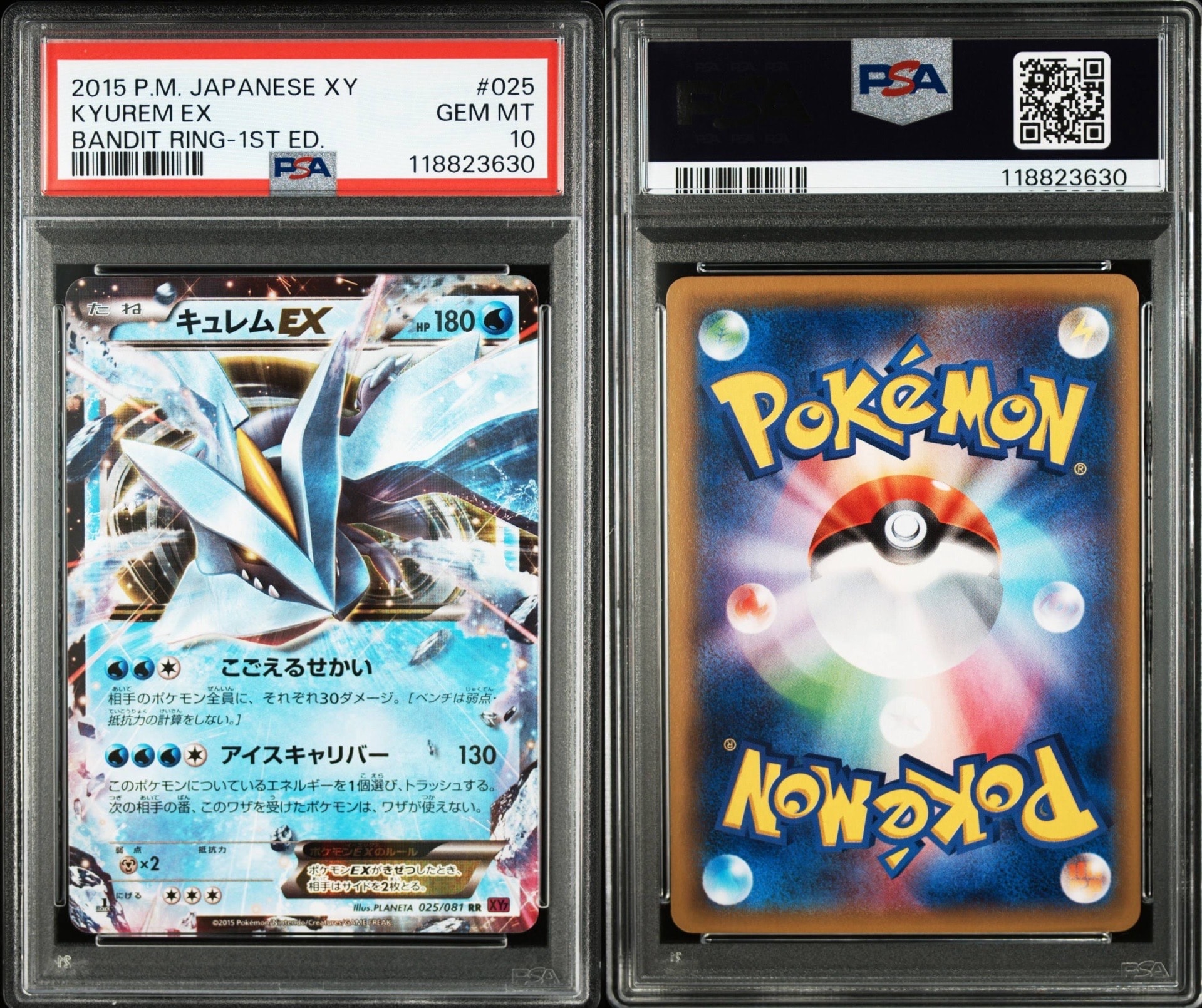 PSA10】キュレムEX RR :1ED [XY7 025/081](拡張パック「バンデット