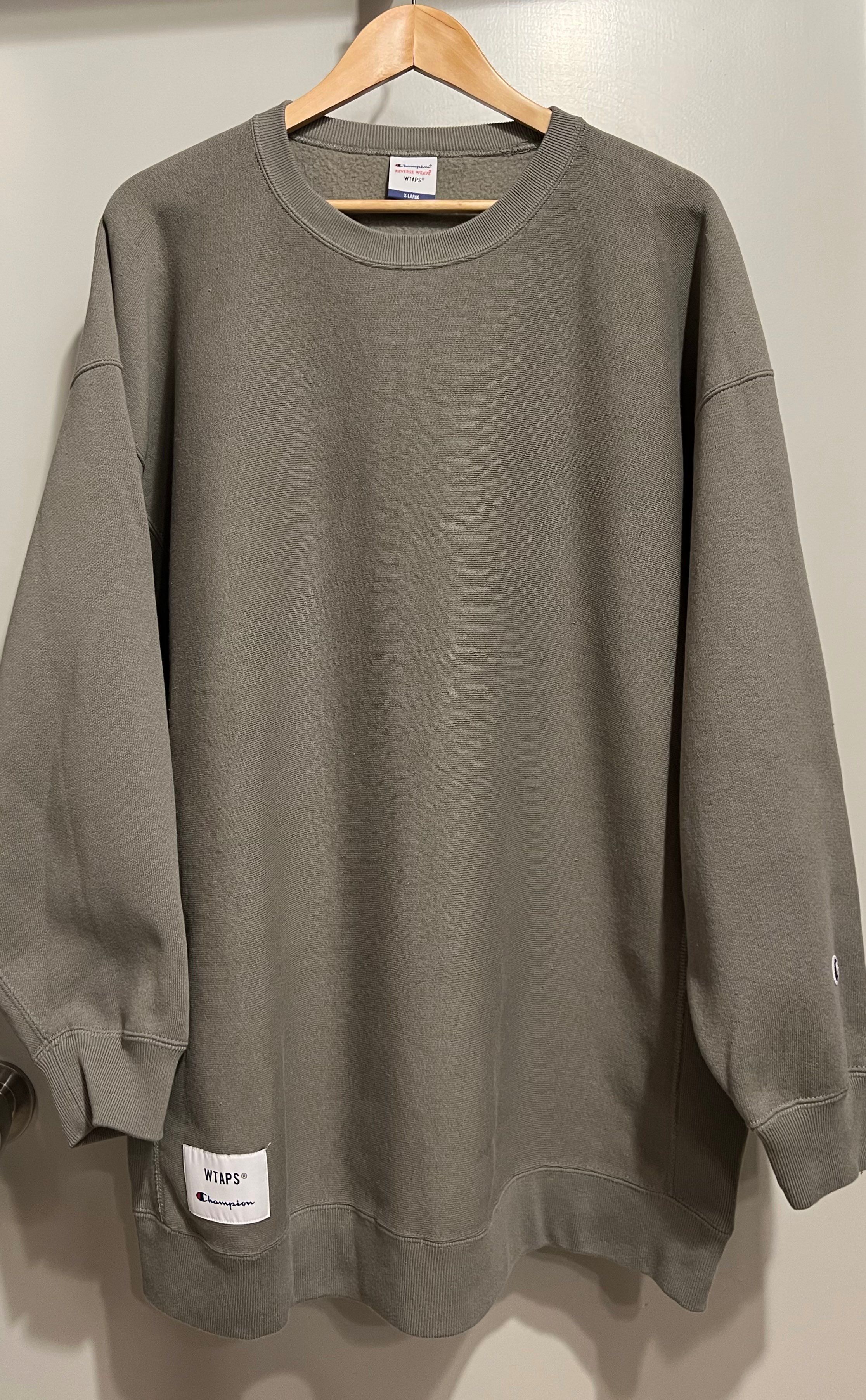 Wtaps ACADEMY / CREW NECK / COTTON. CHAMPION. REVERSE WEAVE "Olive Drab" (672)
