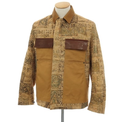 【中古】ジュンヤワタナベ マン JUNYA WATANABE MAN 2026年春夏 ゴブラン織り 切り替え ワークジャケット キャメルブラウンxベージュ【サイズS】【メンズ】