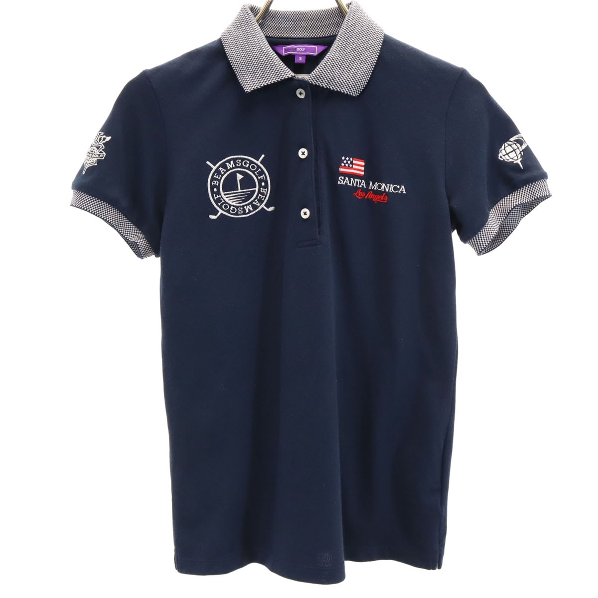 BEAMS GOLF ビームスゴルフ 日本製 半袖 ポロシャツ S ネイビー