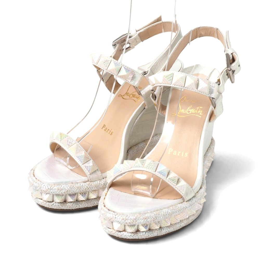 Christian Louboutin クリスチャンルブタン Cataclou カタクロウ サンダル サイズ35 ウェッジサンダル スタッズ ストラップ 靴 イタリア製 ブランド古着【中古】20261005/RB1068