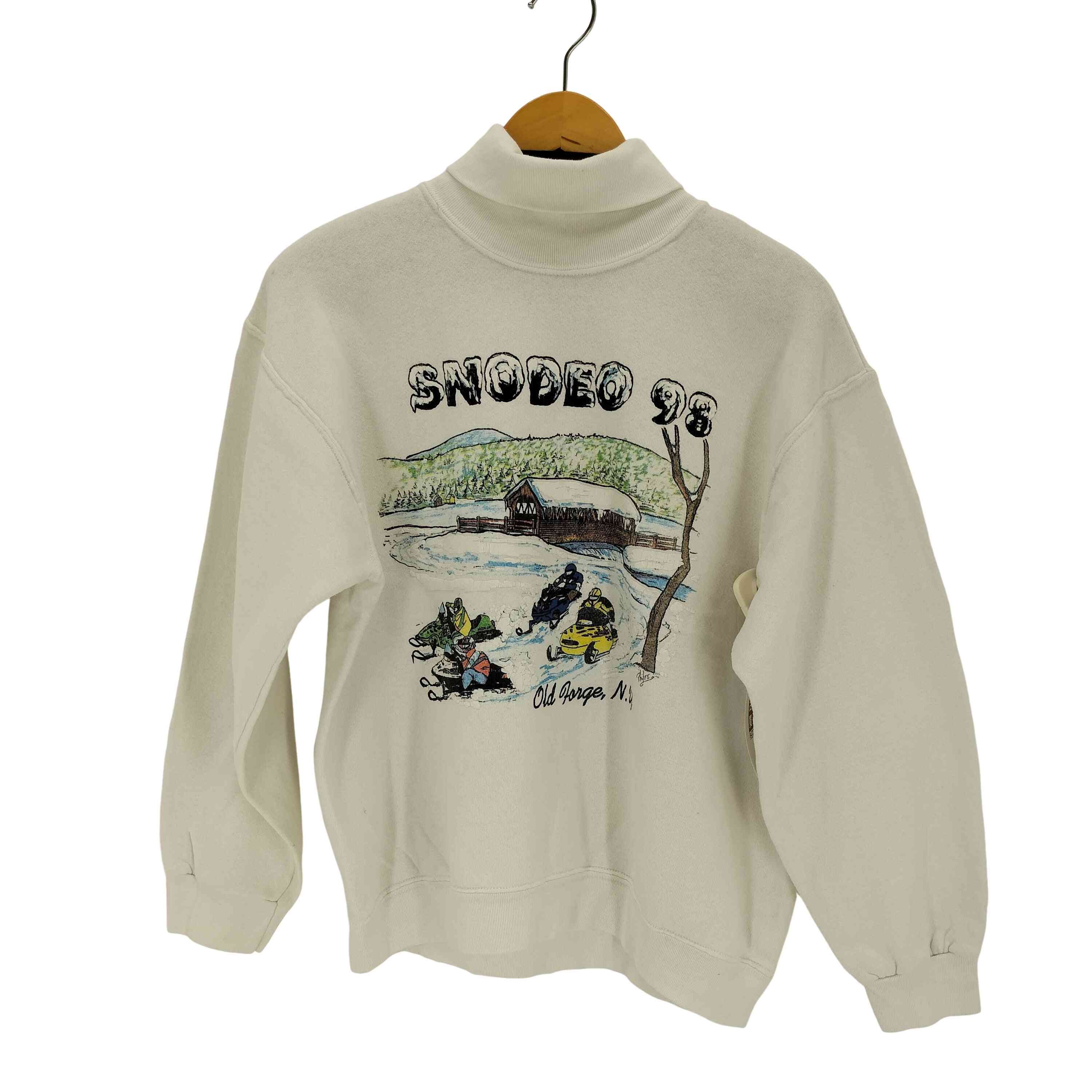 タートルネック クロップドプリントスウェットプルオーバー【1141746656072】