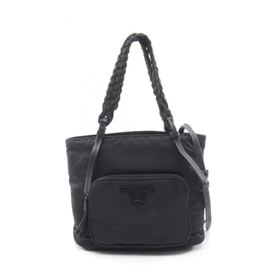 プラダ PRADA TESSUTO+PASSAMA 2WAY ハンドバッグ バッグ ナイロン レディース ブラック系 1BA207 【中古】