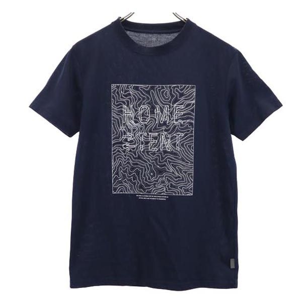 snowpeak スノーピーク プリント 半袖 Tシャツ S ネイビー系 アウトドア