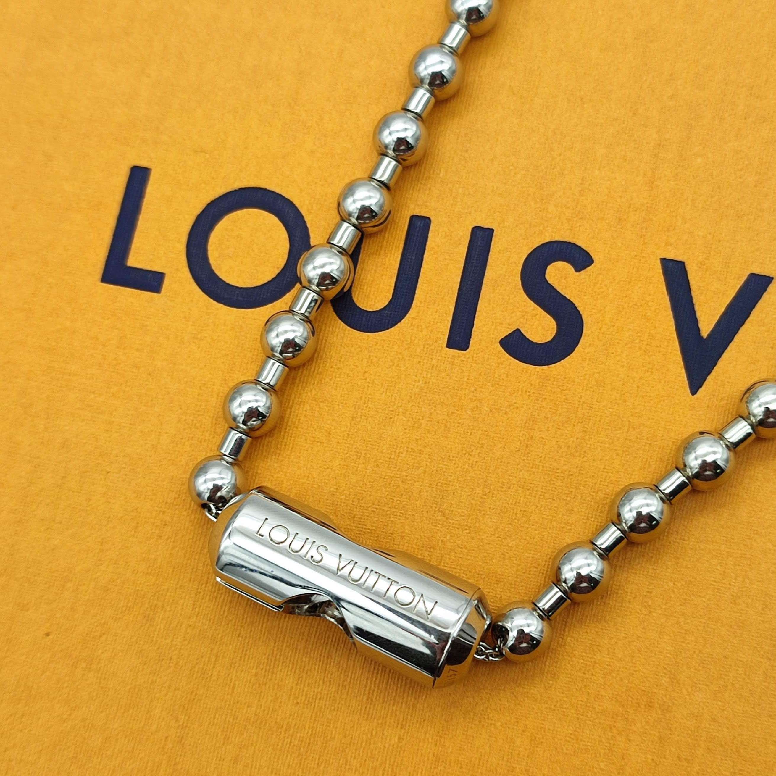 Louis Vuitton Collier Skater Ballchain Necklace "Silver"