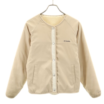 Columbia コロンビア ノーカラー リバーシブル ボアジャケット M ベージュ アウトドア