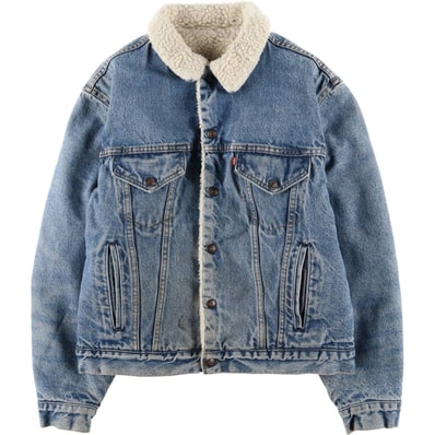 古着 80~90年代 リーバイス Levi's 70608-0216 中綿入り デニムボアジャケット USA製 メンズM相当 ヴィンテージ/eaa601864