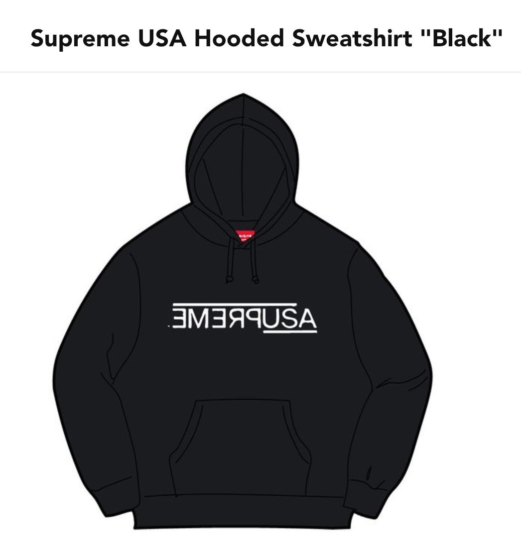 Supreme USA Hooded Sweatshirt "Black"