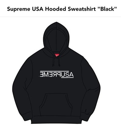 Supreme USA Hooded Sweatshirt "Black"