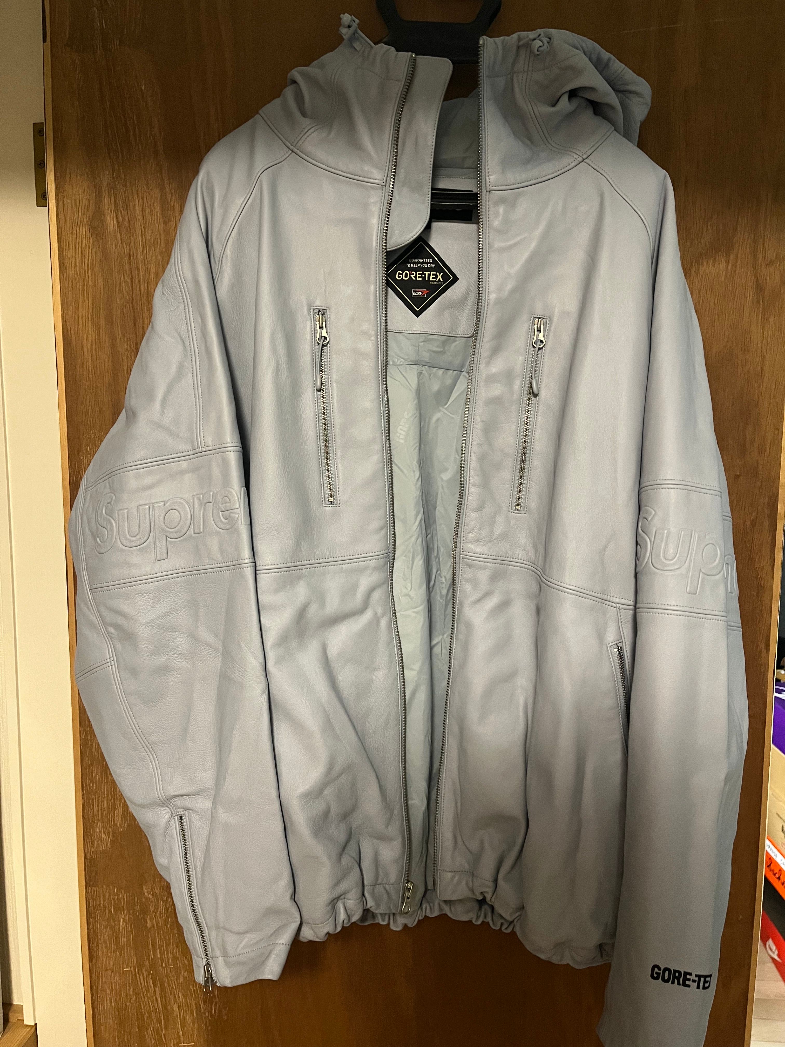 Supreme GORE-TEX Leather Jacket "Light Grey"