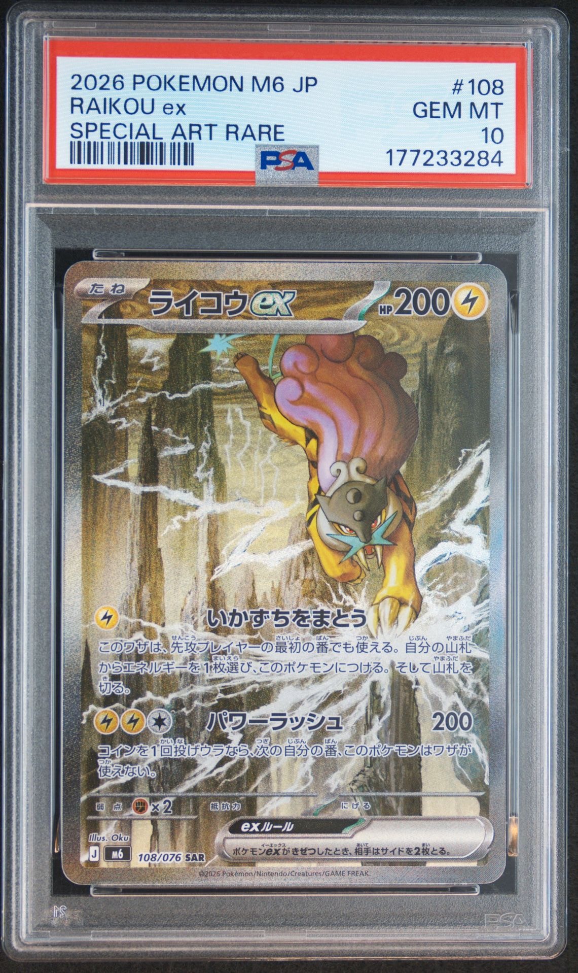 ライコウex SAR [M6 108/076](拡張パック「ストームエメラルダ」)