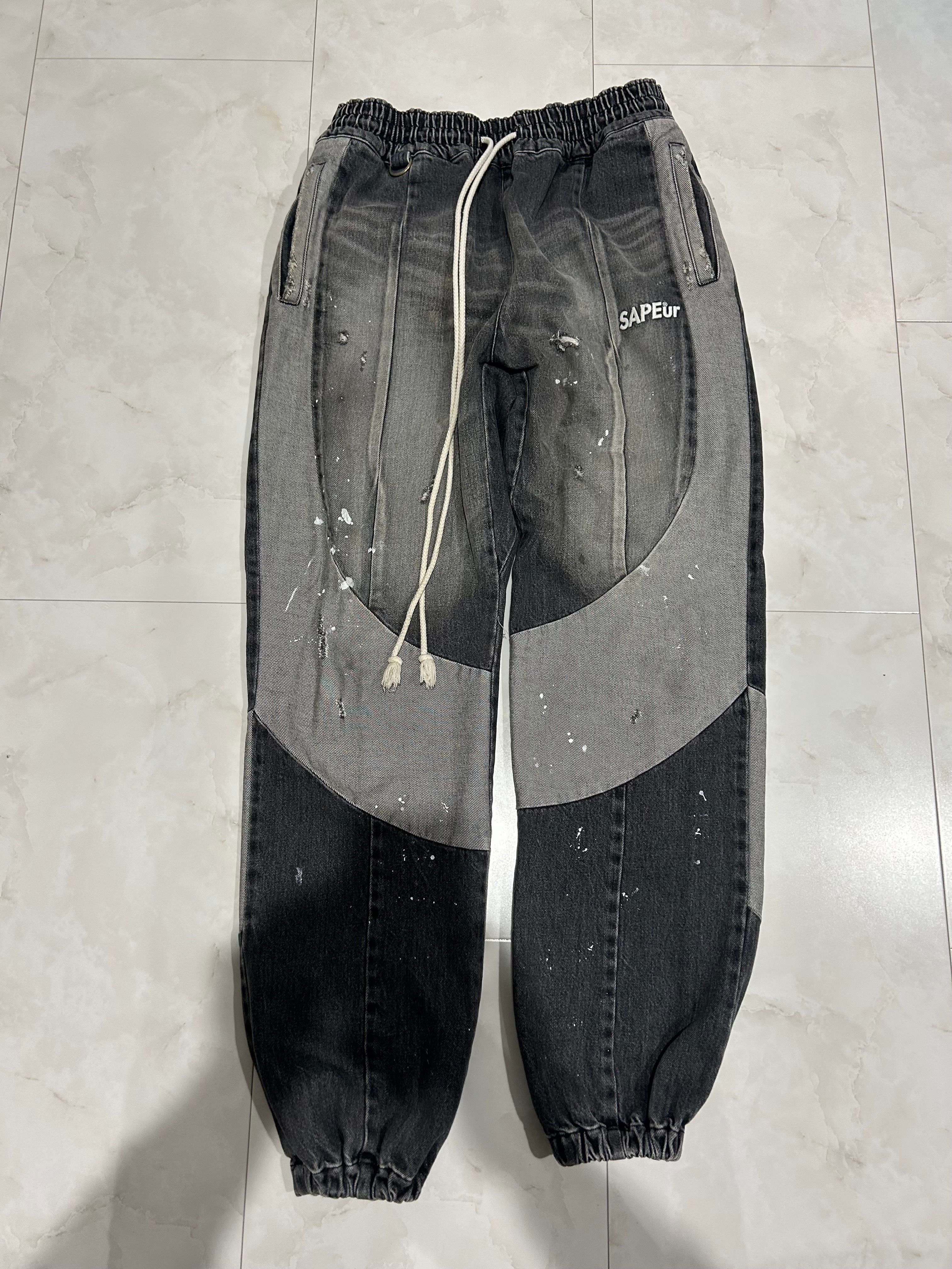 SAPEur DENIM TRACK PANTS "Black"