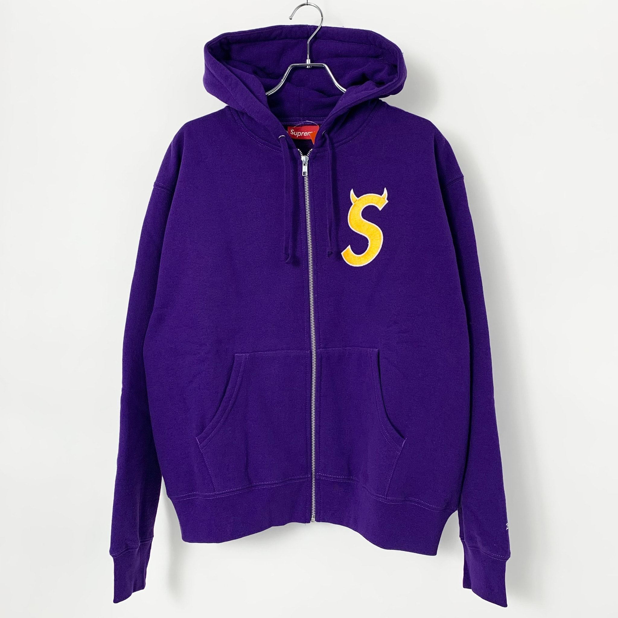 Supreme Devil S Logo Zip Up Hooded Sweatshirt "Purple"