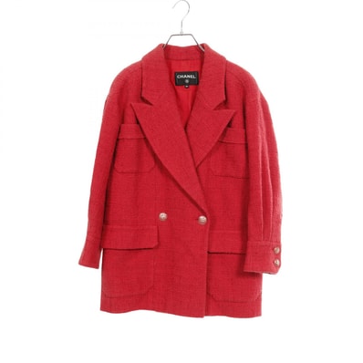シャネル CHANEL ココマークボタン ツイード 衣料品 アウター コットン レディース レッド系 P72387V63962 【中古】
