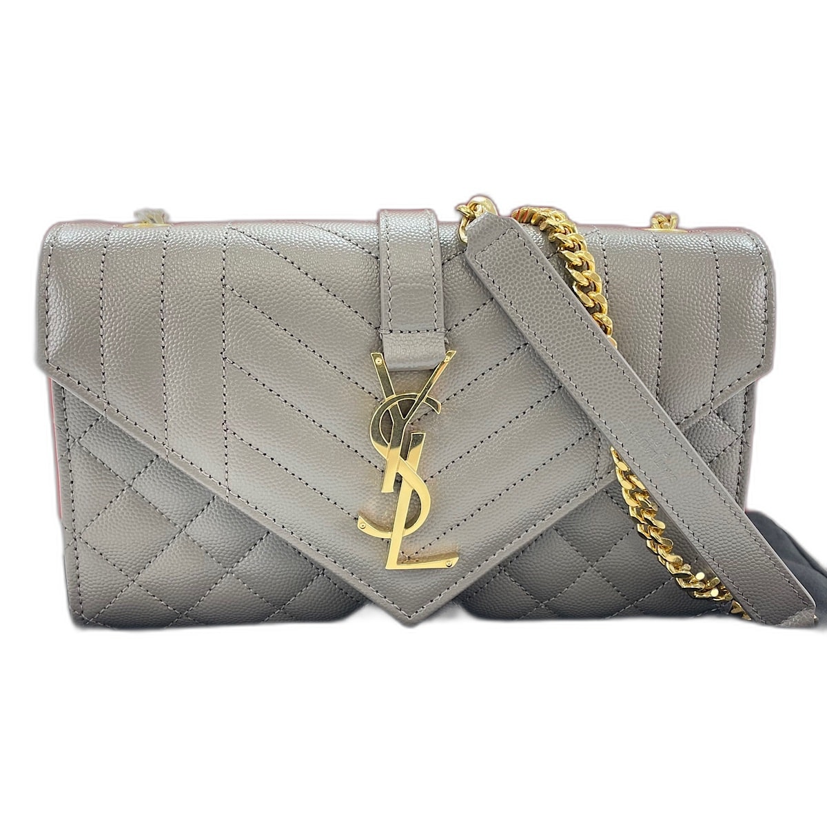 イヴ・サンローラン YSL エンヴェロップ スモール ショルダーバッグ レザー【中古】