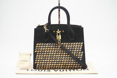 極美品 LOUIS VUITTON ルイ・ヴィトン カーフスキン シティスティーマーPM M51021 2wayショルダーバッグ ブラック ゴールド カーフレザー レディース