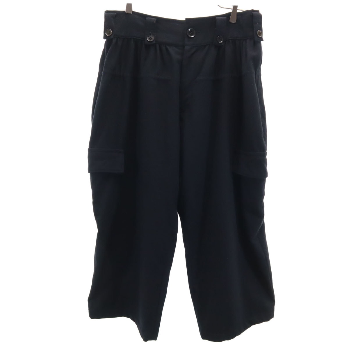 Y's ワイズ 日本製 ウール 3/4丈 カーゴパンツ 3 ブラック ヨウジヤマモト ユニセックス