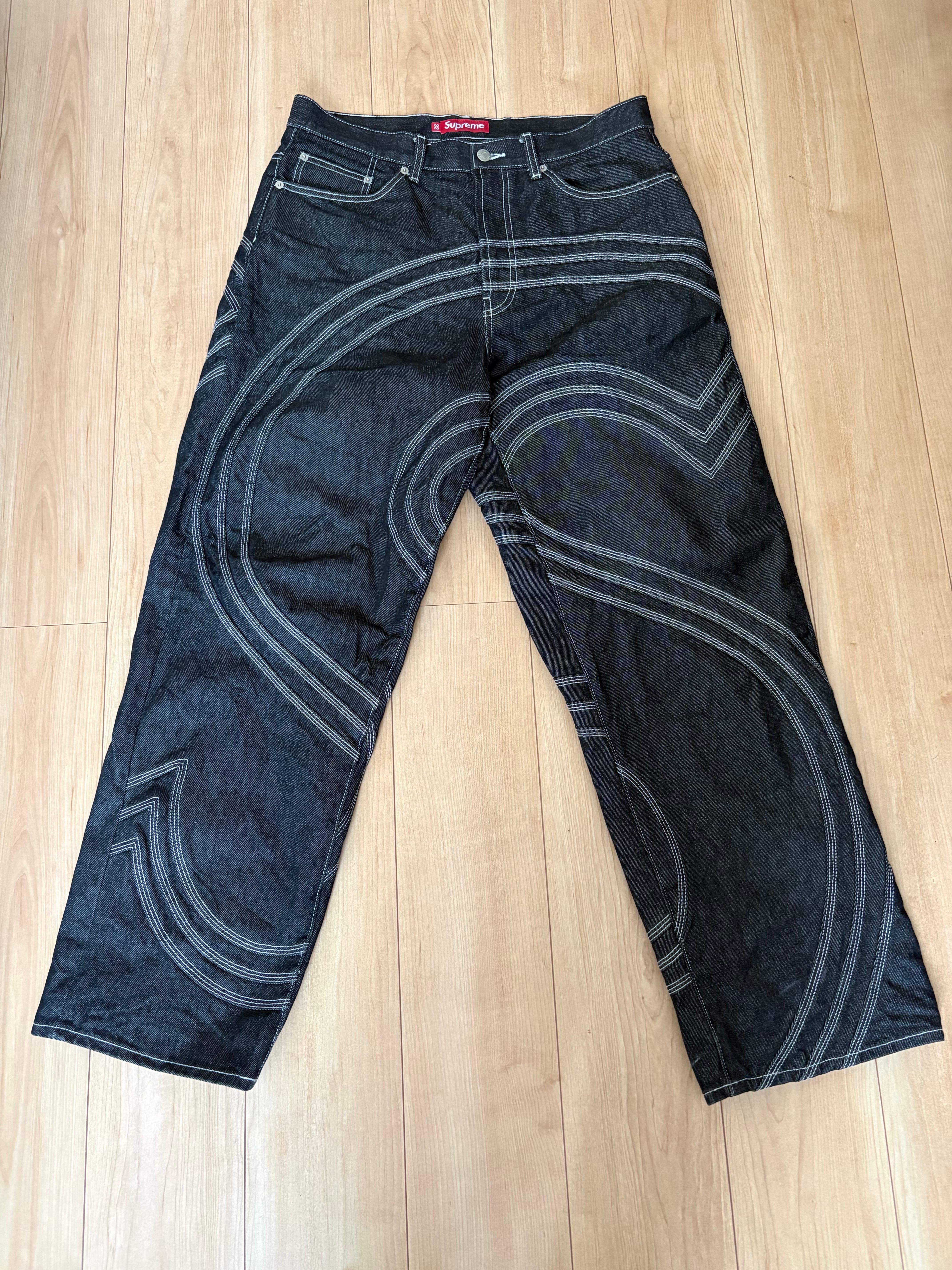 Supreme Jacquard Logos Denim Overalls 