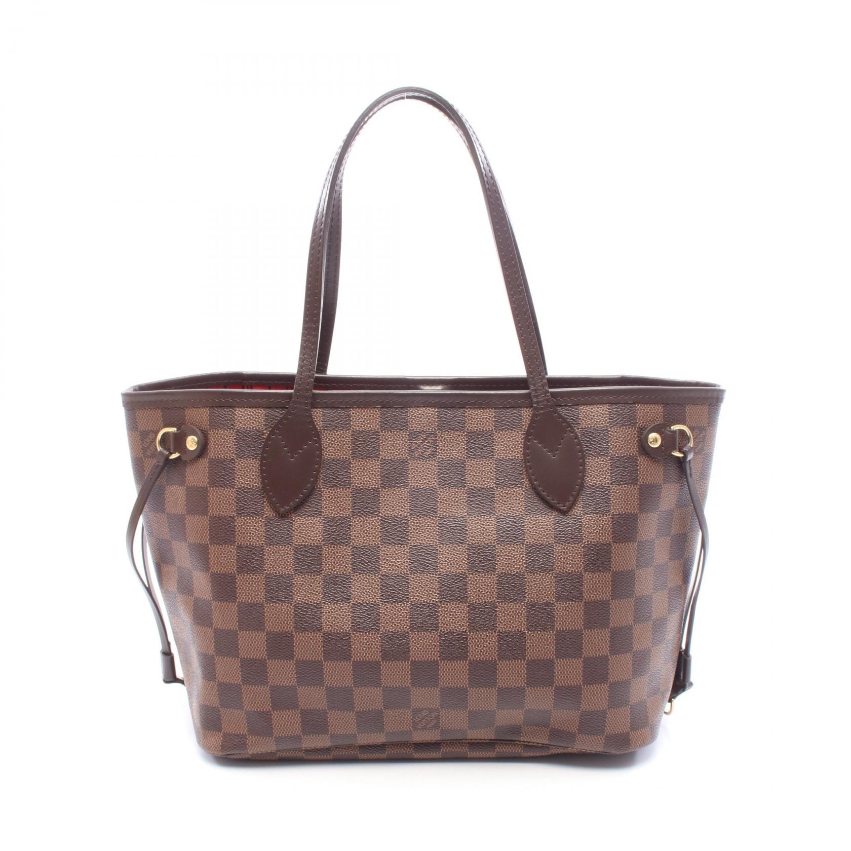ルイ・ヴィトン LOUIS VUITTON ネヴァーフルPM トートバッグ バッグ PVCコーティングキャンバス レザー ダミエ エベヌ レディース ブラウン系 N41359 【中古】