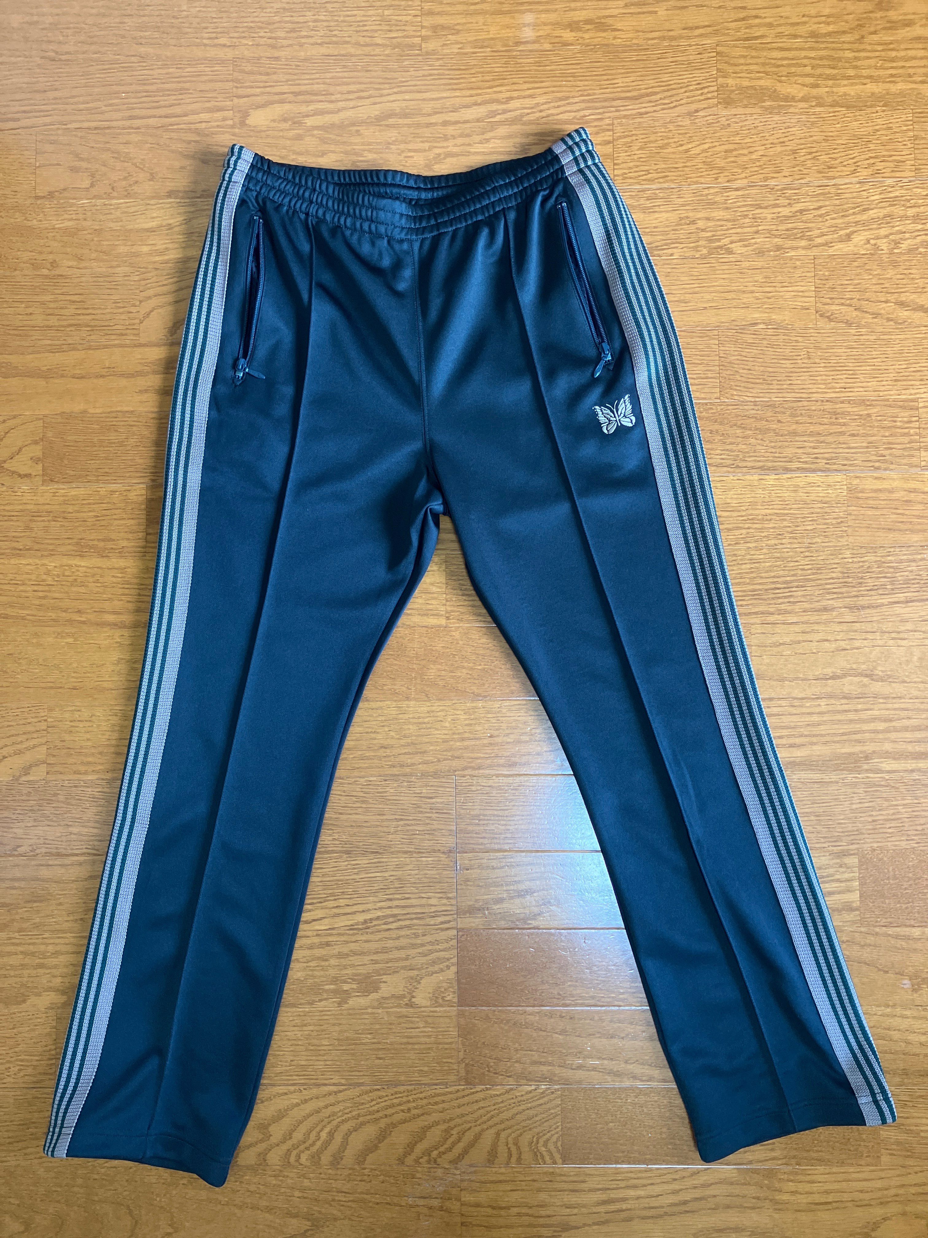 Needles NARROW TRACK PANT - POLY SMOOTH "Dark Green"