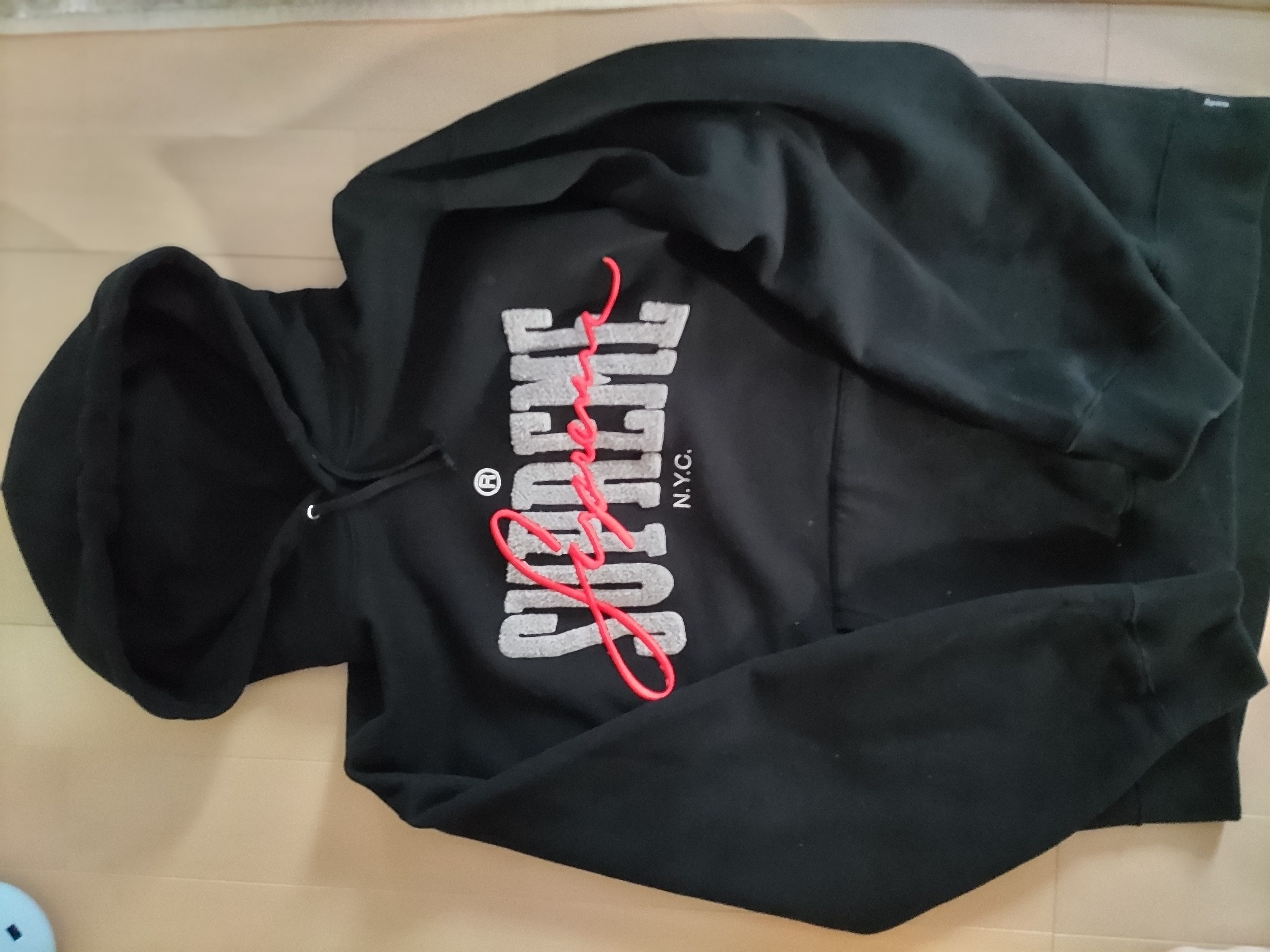 Supreme Embroidered Chenille Hooded Sweatshirt "Black"