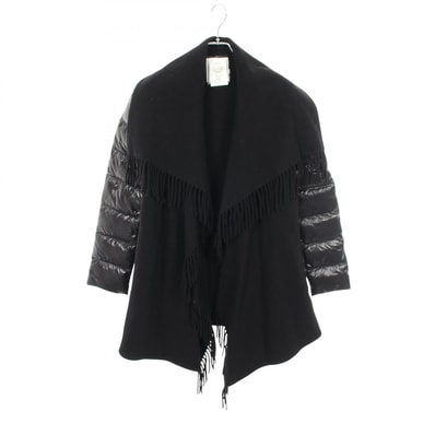 モンクレール MONCLER MANTELLA マンテラ ポンチョ ケープ 切替 ダウンジャケット 衣料品 アウター ウール ナイロン レディース ブラック系 0080885 【中古】