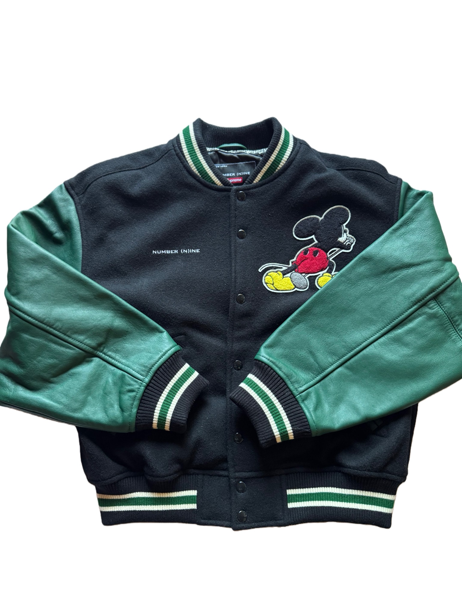 Supreme x Number (N)ine x Mickey Mouse Varsity Jacket "Black"