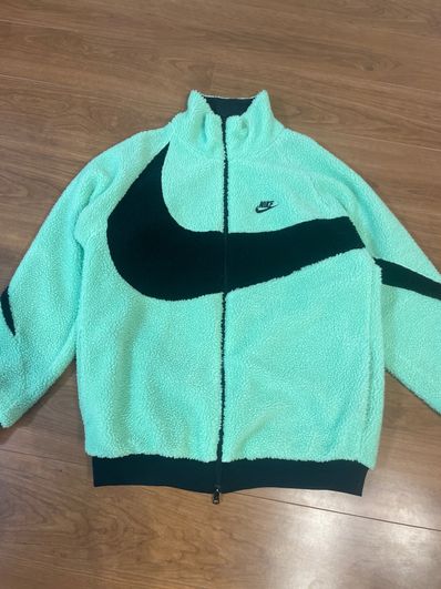 Nike Big Swoosh Reversible Boa Jacket "Illusion Green/Black"