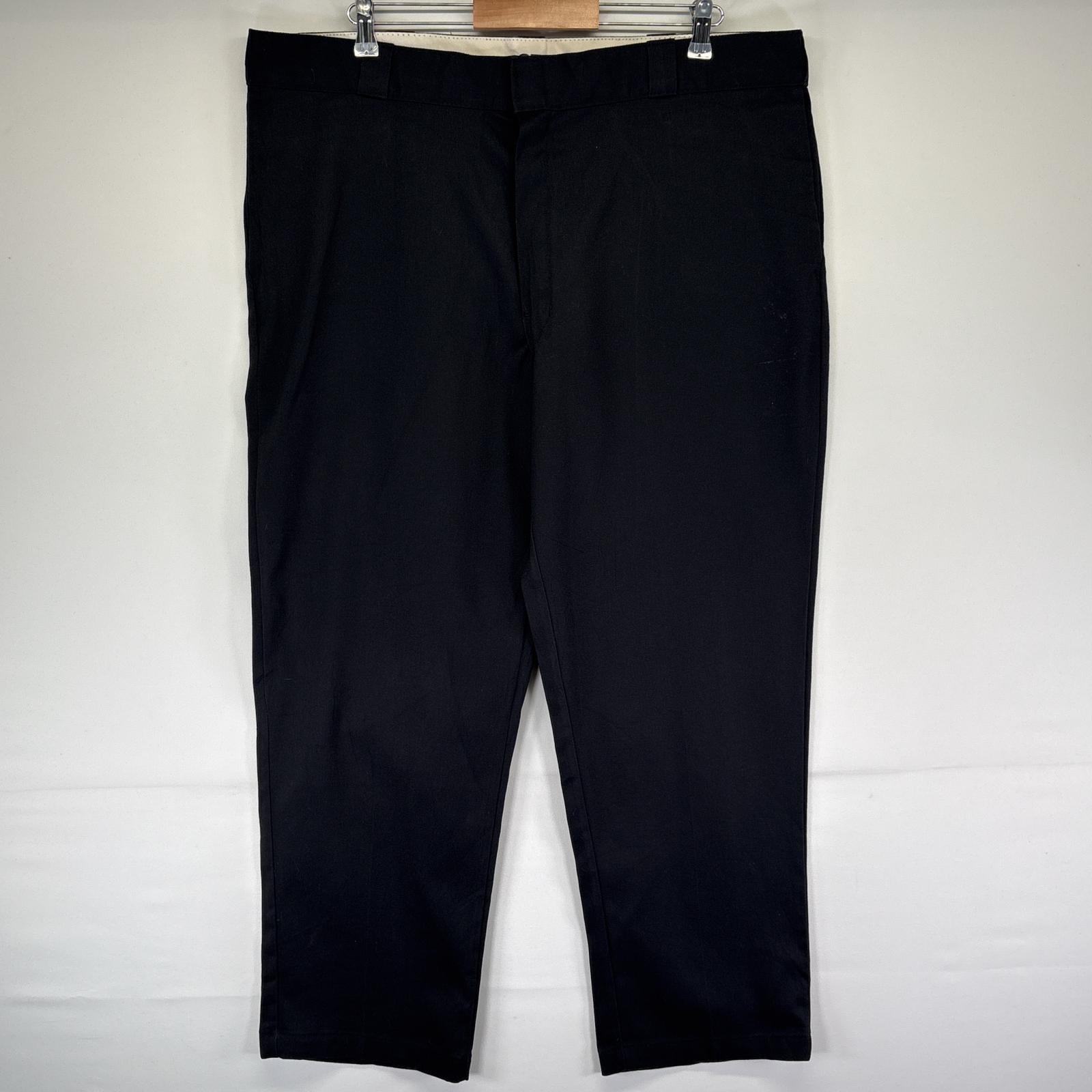 古着 ディッキーズ Dickies ワークパンツ 874 チノパン ワンポイントロゴ 大きいサイズ ストレート ジッパーフライ w44 L30  ブラック メンズ