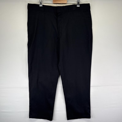 古着 ディッキーズ Dickies ワークパンツ 874 チノパン ワンポイントロゴ 大きいサイズ ストレート ジッパーフライ w44 L30 ブラック メンズ