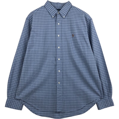 古着 ラルフローレン Ralph Lauren CLASSIC FIT クラシックフィット 長袖 ボタンダウンチェックシャツ メンズXL相当/eaa628787