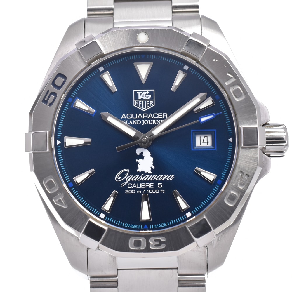 タグホイヤー TAG HEUER WAY2117 アクアレーサー 300m 小笠原諸島ワールドヘリテージ ブルー 自動巻き メンズ 良品 箱付き 腕時計 D#149834