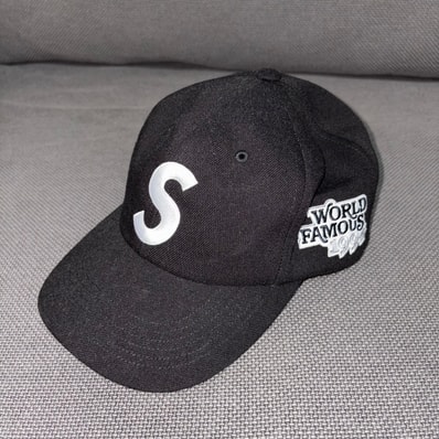 Supreme World Famous S Logo 6-Panel (25SS) "Black"