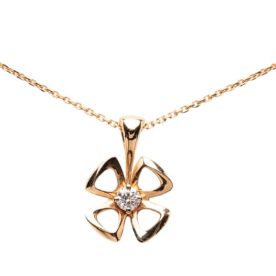 ブルガリ フィオレヴァー チェーン ペンダント ネックレス ダイヤモンド K18YG イエローゴールド Au750 レディース BVLGARI 【中古】