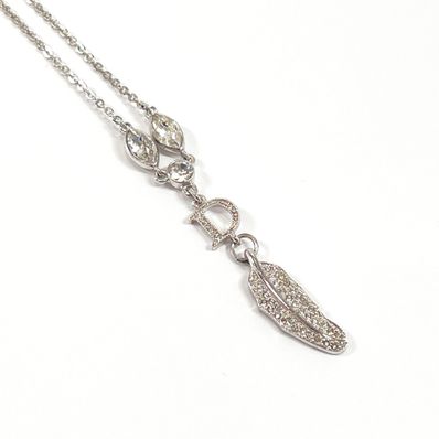 クリスチャンディオール ネックレス フェザー シルバー