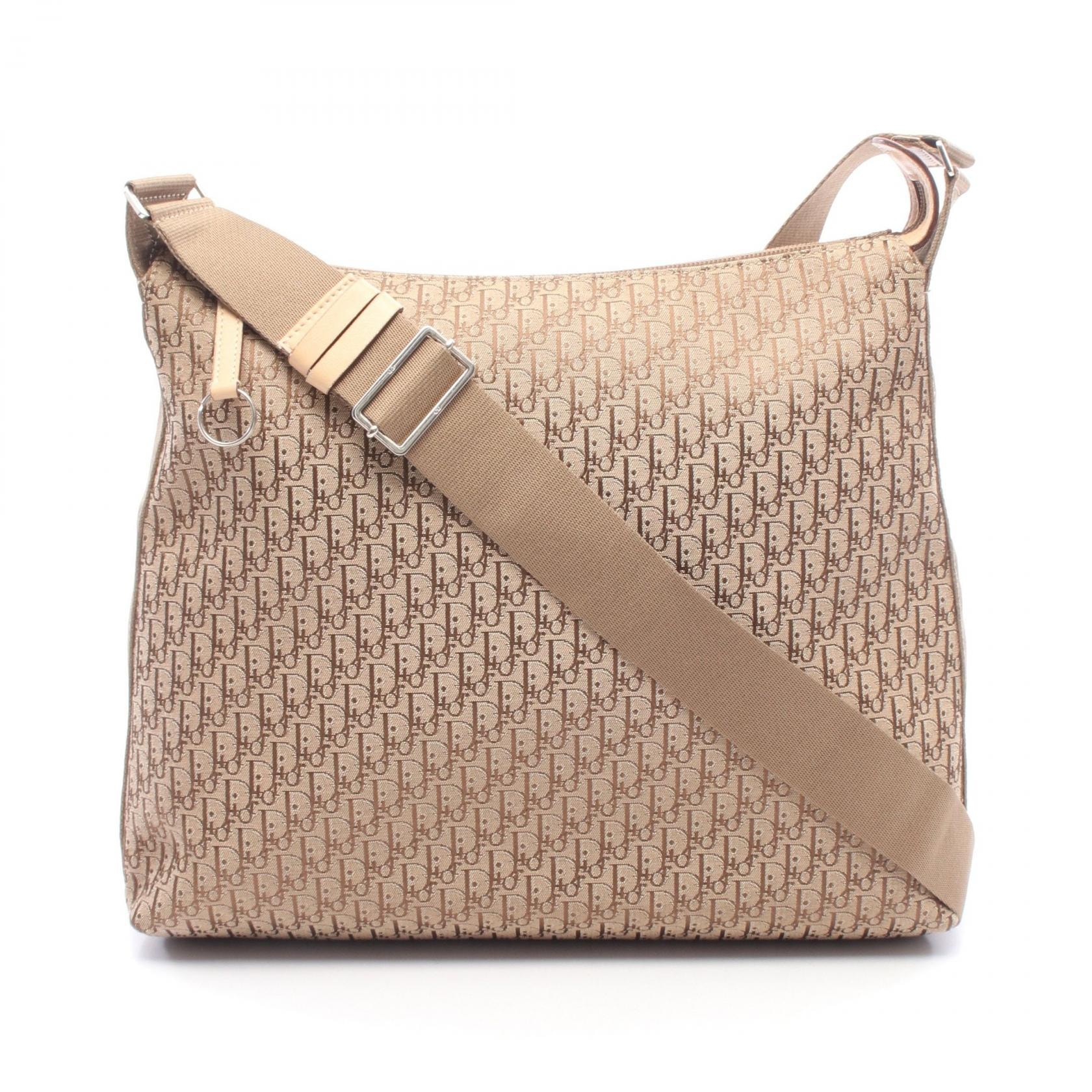 ディオール Dior トロッター ショルダーバッグ バッグ キャンバス レザー レディース ベージュ系 / ブラウン系 【中古】