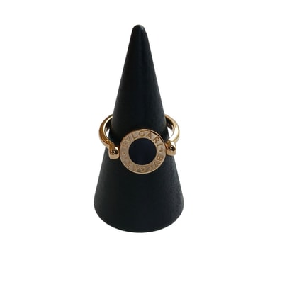 BVLGARI ブルガリ BB フリップリング 750YG 指輪 約11号 K18イエローゴールド オニキス サンゴ ゴールド ブラック ピンク レディース【中古】