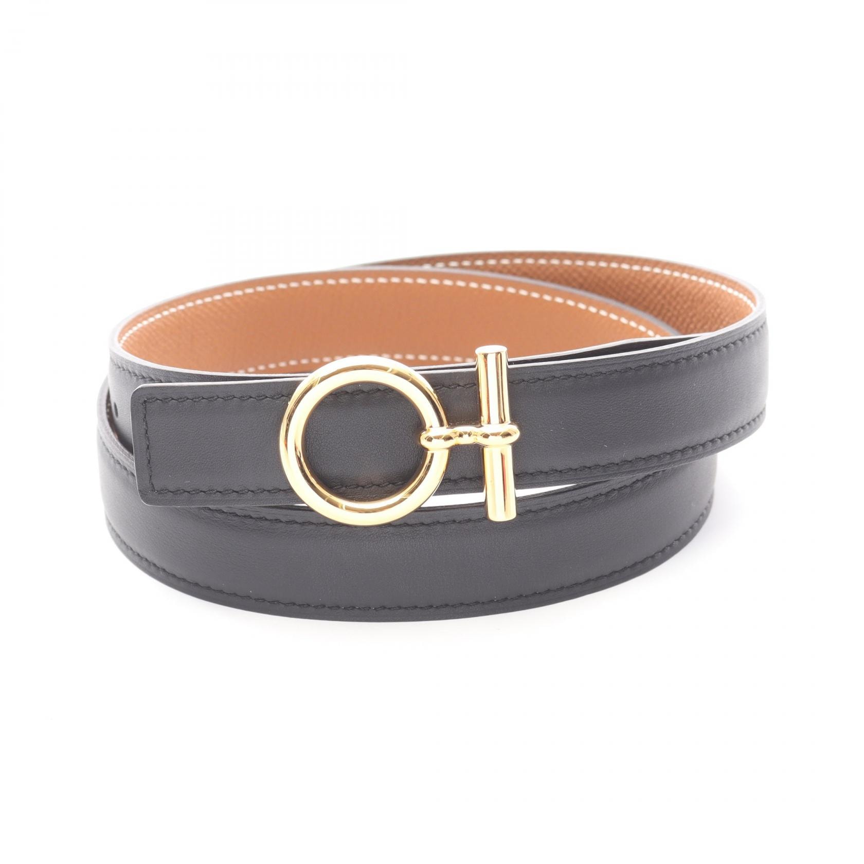 エルメス HERMES フロ ゴールド ベルト 衣料品 レザー ヴォーエプソン / ヴォースイフト ヴォーエプソン ゴールド W刻印(2024年製造) メンズ レディース ゴールド系 / ブラック系 【中古】