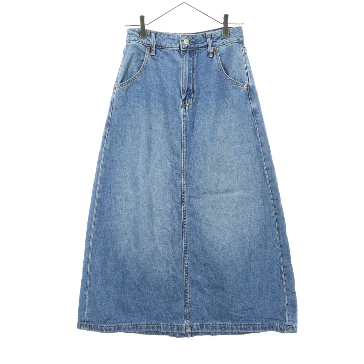 GAP ギャップ コットン ロング丈 台形 デニムスカート w24 ブルー系