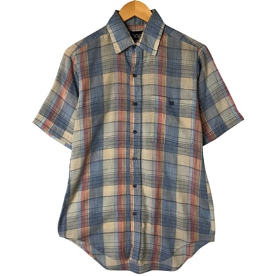 古着 80年代 ギャップ GAP オールドギャップ チェック柄 半袖 ポリコットンシャツ USA製 メンズM相当 ヴィンテージ/eaa554941