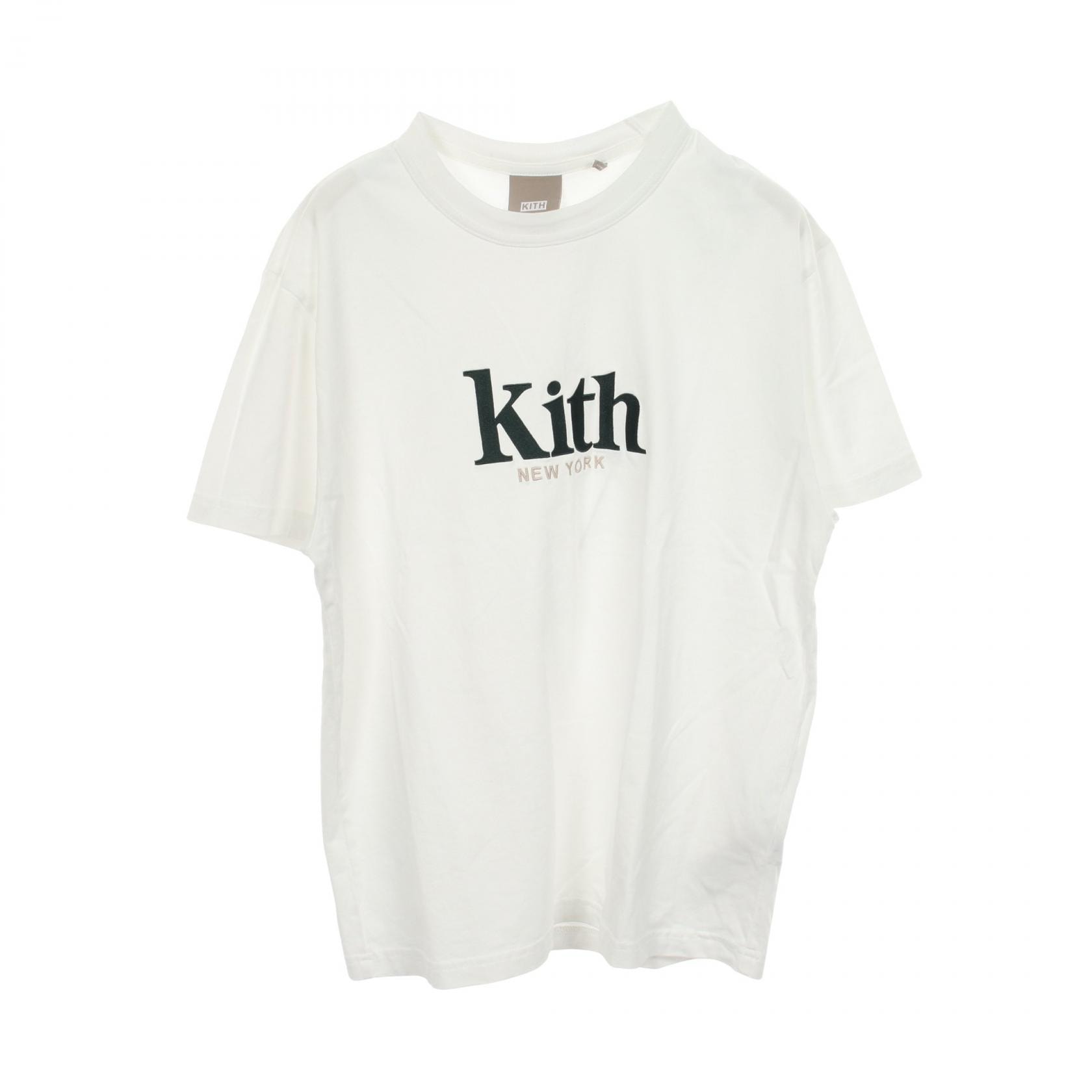キス KITH ロゴ刺繍 半袖Tシャツ 衣料品 トップス コットン レディース ホワイト系 【中古】