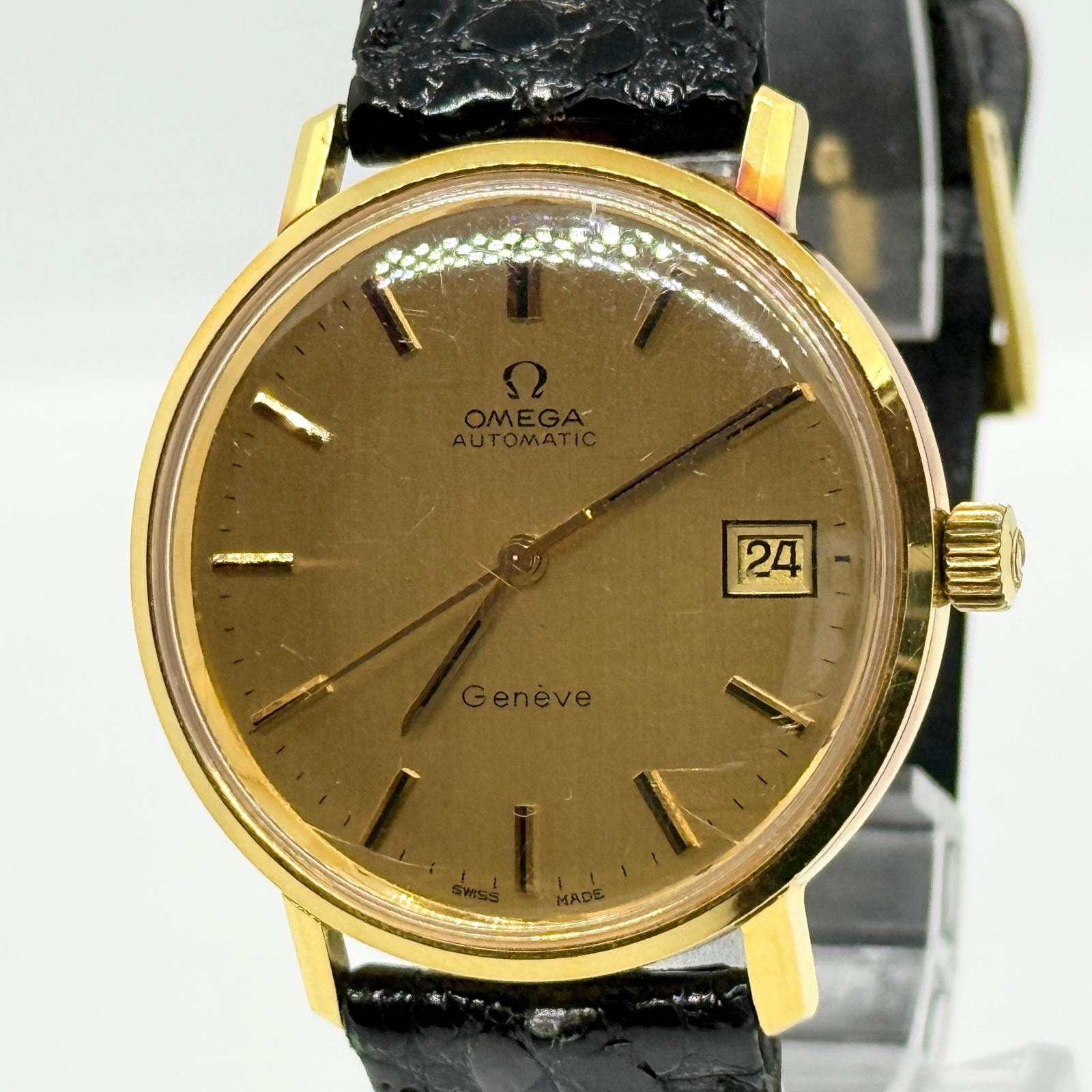 D (傷や汚れあり)】OMEGA オメガ Geneve ジュネーブ シャンパン AT