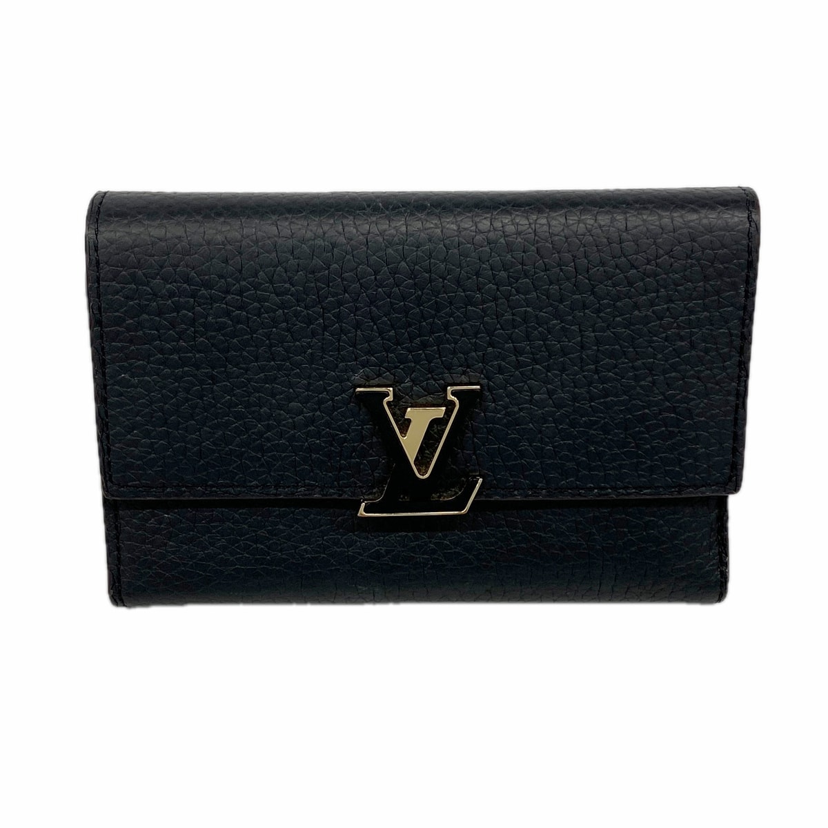 Louis Vuitton Capucines Compact Wallet Taurillon Leather "Black/Pink"