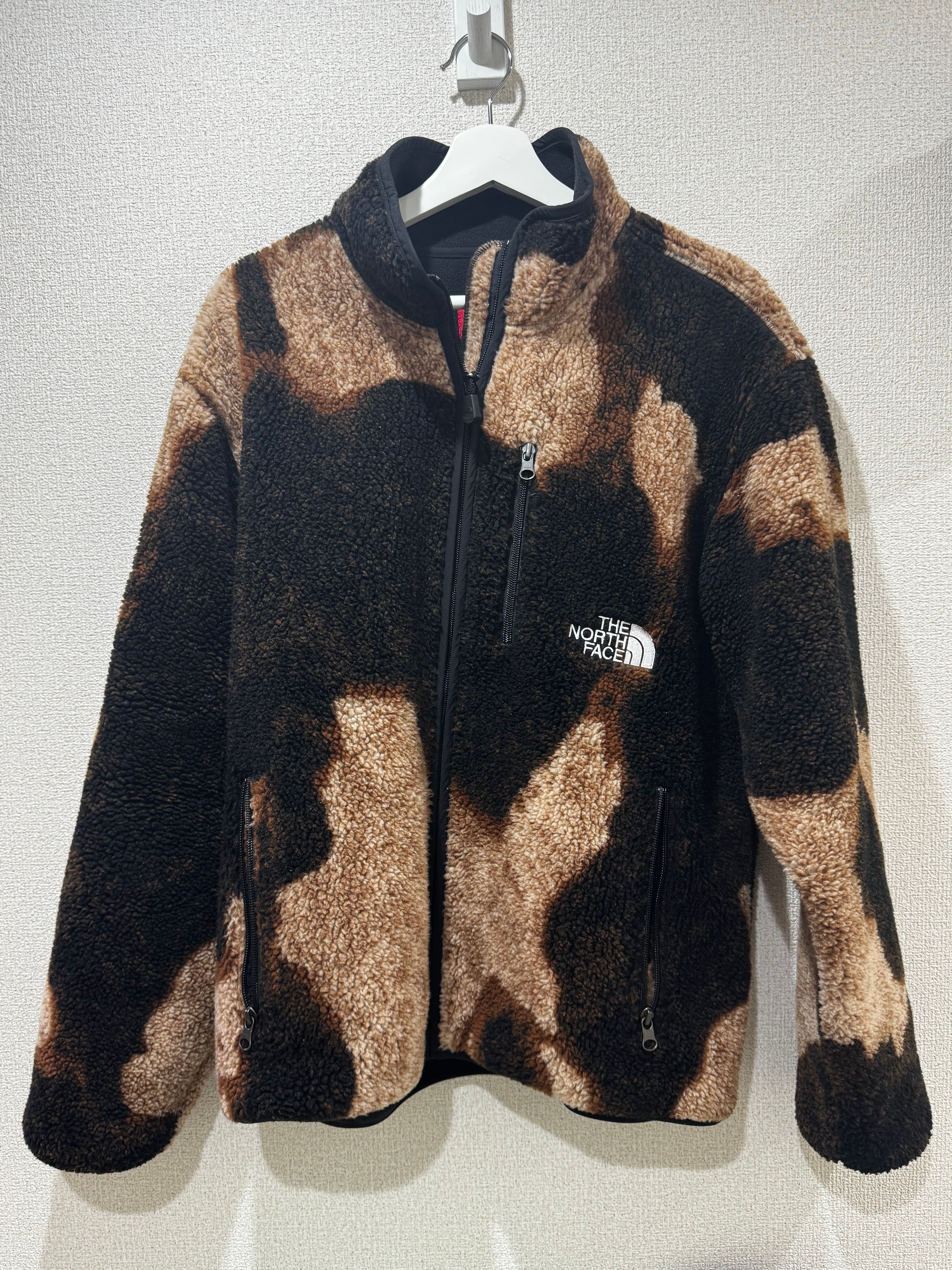 Supreme x The North Face Bleached Denim Print Fleece Jacket "Black"