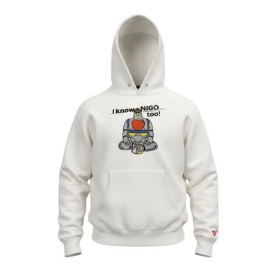 HUMAN MADE ヒューマンメード I KNOW NIGO TOO スウェットフーディー ホワイト コットン パーカー A3-00158 【中古】