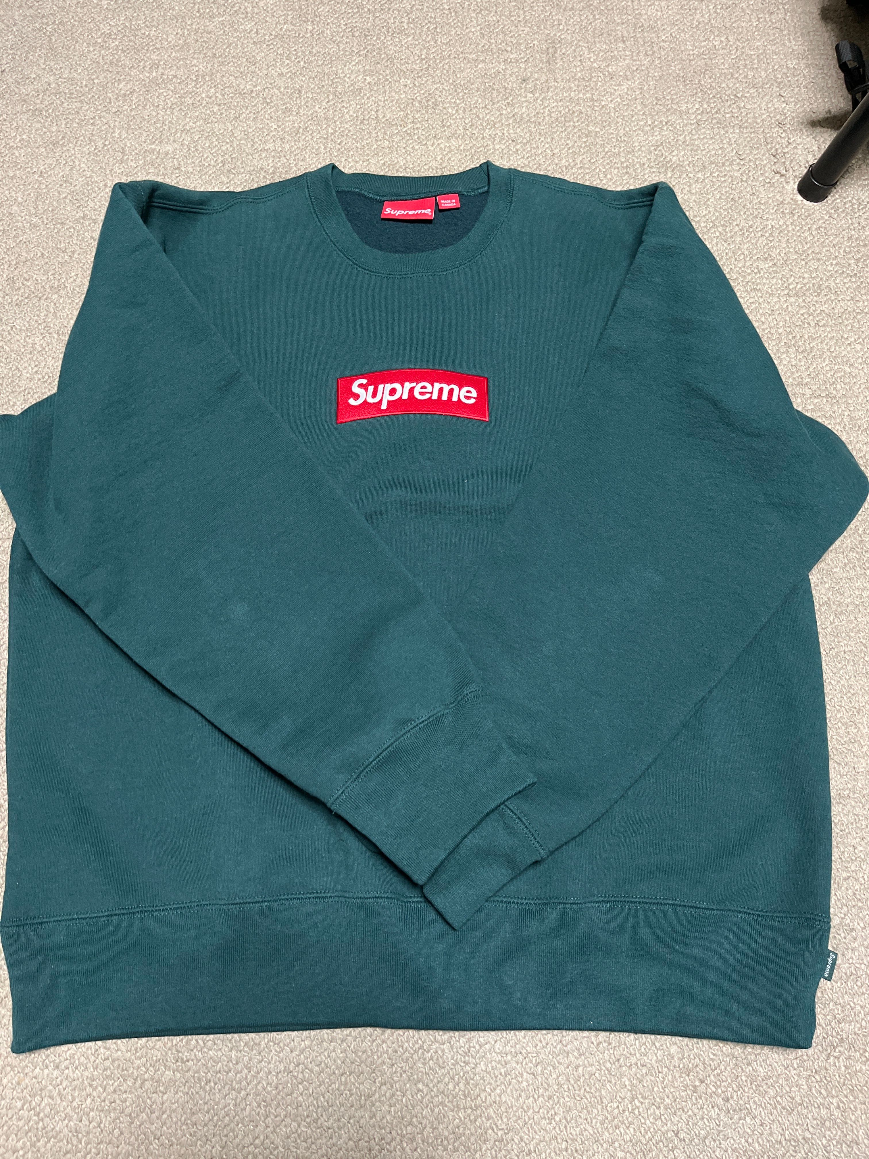 Supreme Box Logo Crewneck "Dark Pine" (22FW)
