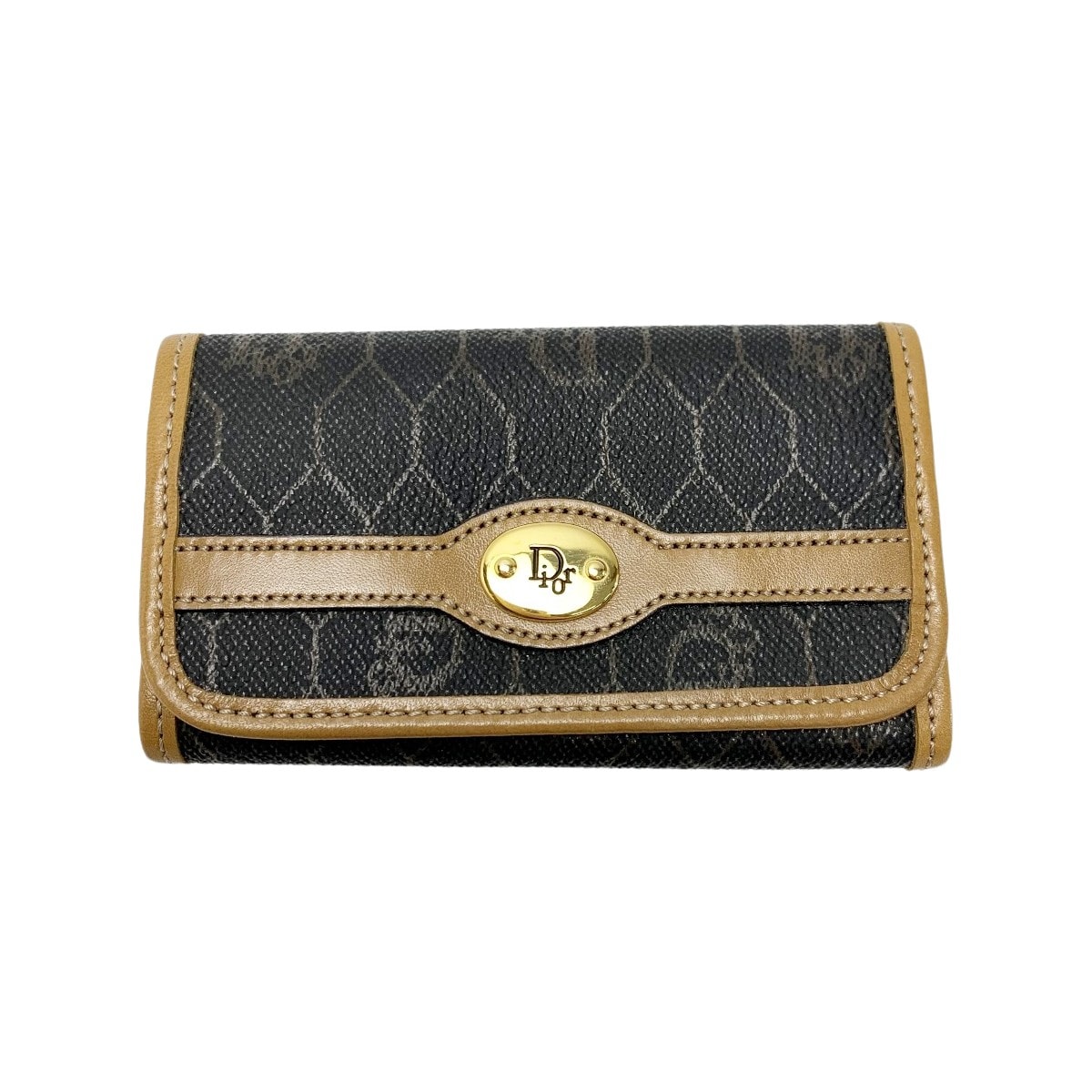 Christian Dior クリスチャンディオール 6連キーケース ダークグレー PVC